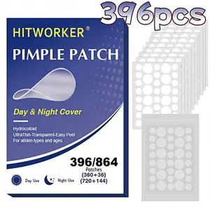 396pcs Acne Patches, Suitable for All Skin Types, 2 Sizes, No Preservatives and Alcohol, Daily Facial Skincare Accessories, Blemish Relief Care, Pimple Patch