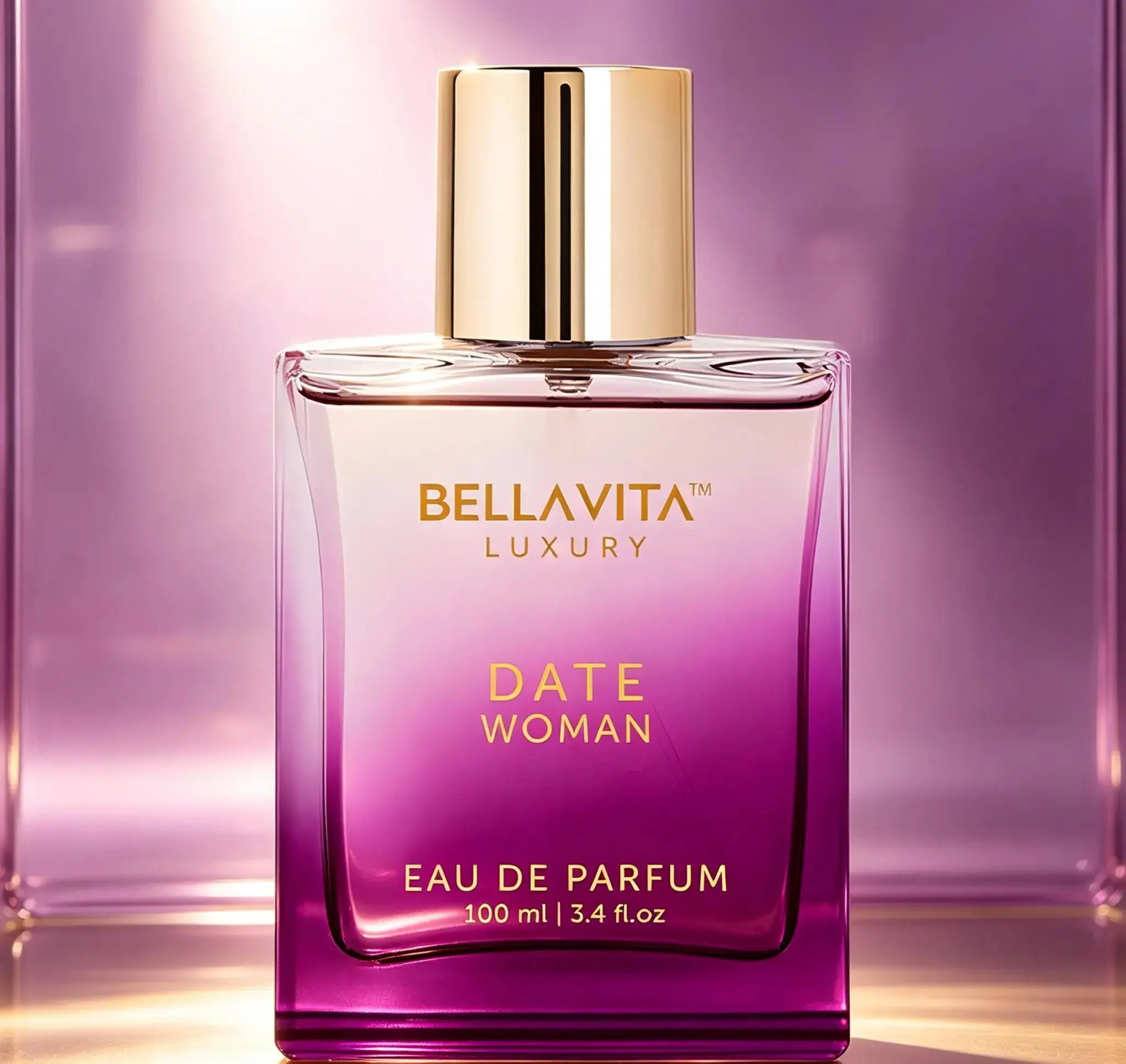Bella Vita Luxury DATE Eau de Parfum 100ml Women Perfume, Rich Floral Scent with Pink Pepper, Jasmine & Moss, Long Lasting Elegant Feminine Fragrance Gift for Her