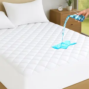 Hannah Bedding Quilted Waterproof Mattress Pad - Deep Pocket 16” - Ultra Soft, Noiseless, Breathable, Soft Fitted Mattress Pad Topper- All Season Bed Topper