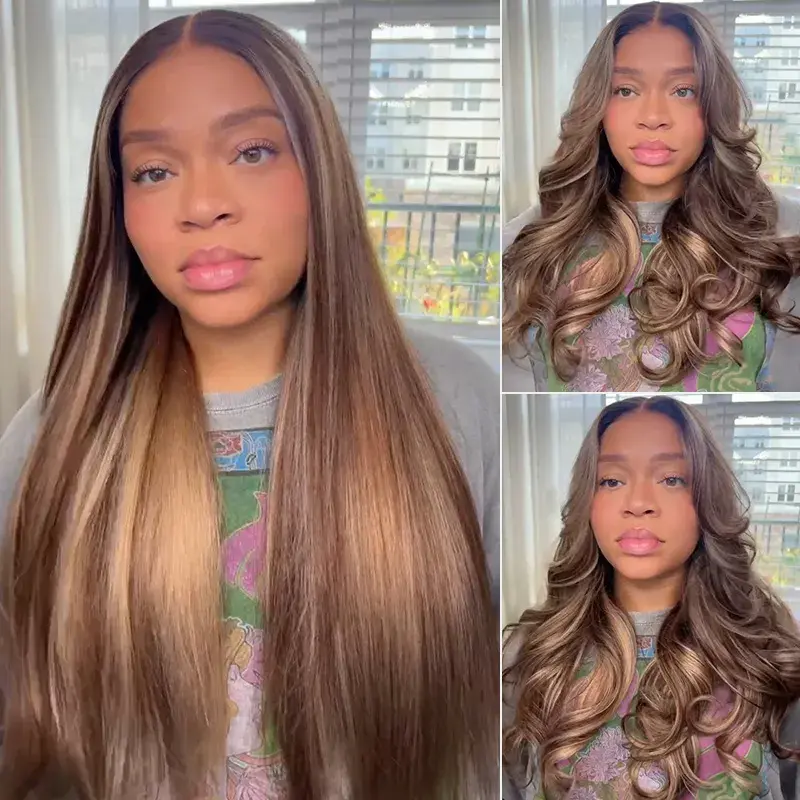 Recool Balayage Highlight Straight/Body Wave 6×5 Lace Ready To Go Glueless Human Hair Wig Pre Cut Lace & Bleached Knots#TikTokShopBlackFriday