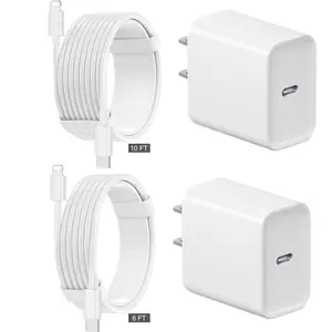 Fast Charging 2 Pack [6FT/10FT] Type C Wall Charger Block with 2 Pack Long USB C to Lightning Cable for iPhone 14/13/12/11/X... Mobile Cord Port