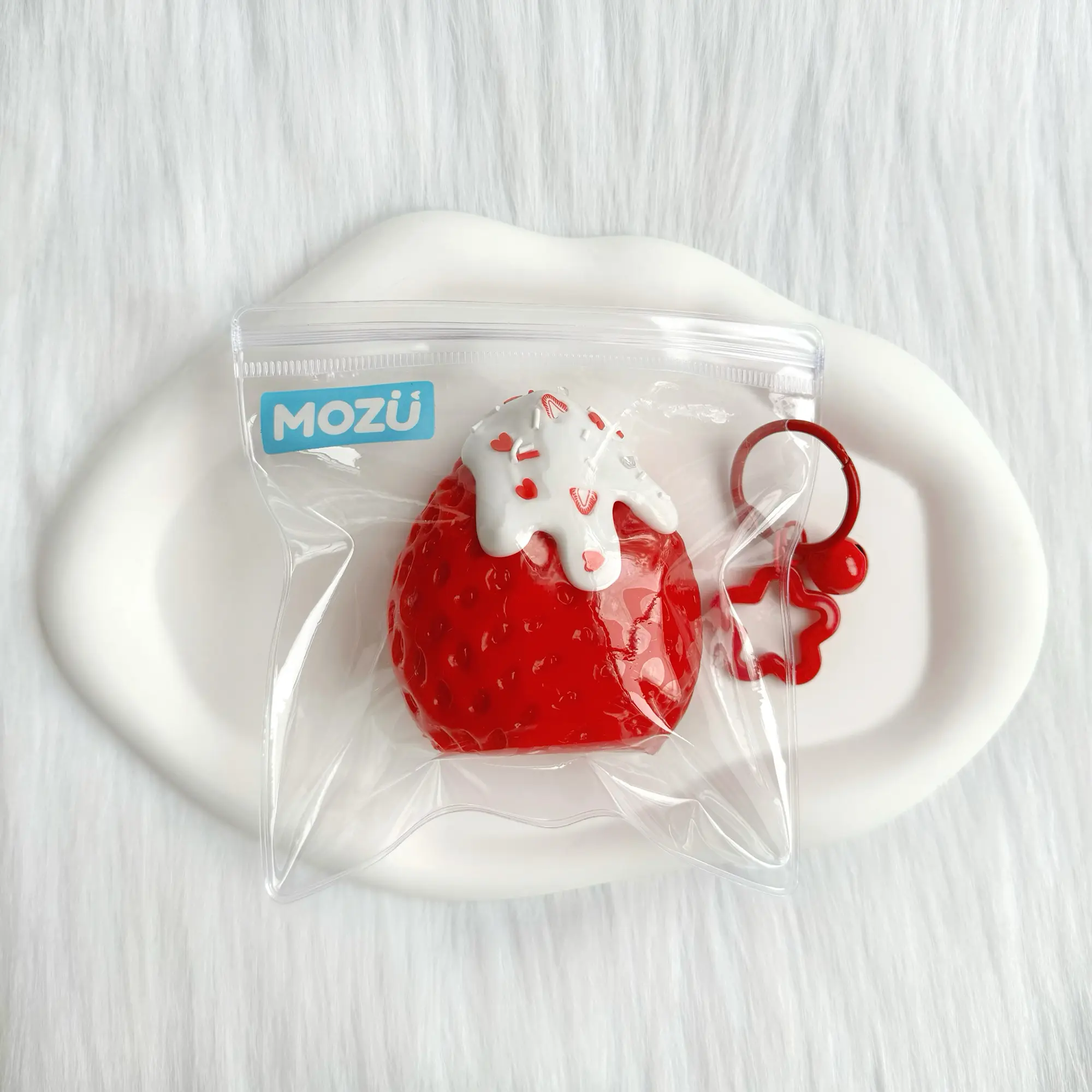[Classic Squish Texture] Taba Strawberry Silicone Squishy Stress Relief Fidget Toy (145g) - Slow Bounce, Entertainment and Fun, Party and Gift Idea for Decompression, Christmas Use