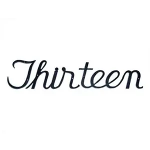 212 MAIN Aluminum Decor Sign with Small Script Font, Modern House Number 13 for Home Identification (Montague Metal Products SHN-13sm)