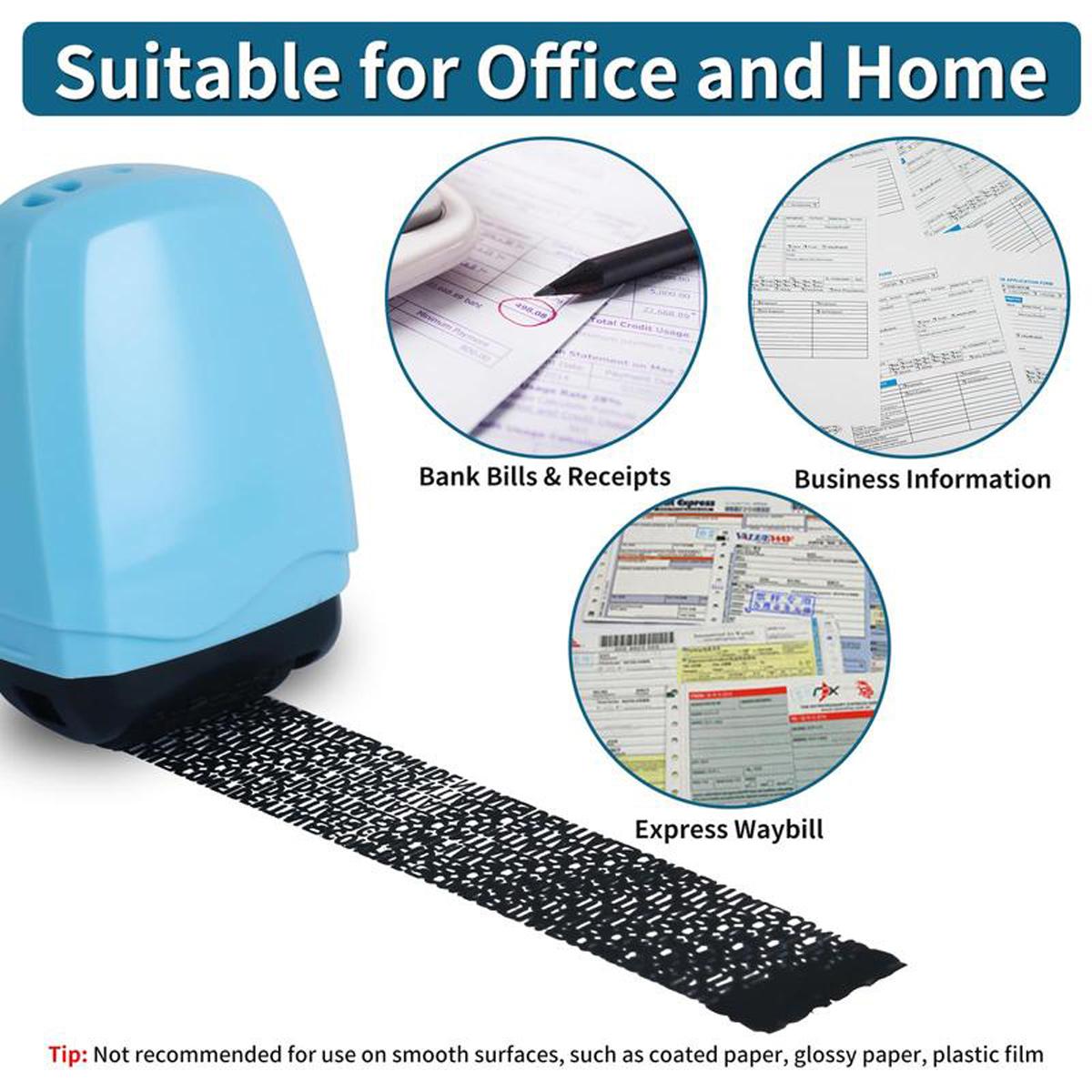 Identity Theft Protection Roller Stamp, 1 Count Confidential Roller Stamp, Anti Theft, Privacy & Security Stamp, Information Blocker, Refill Ink, Designed for ID Account Data Address Security