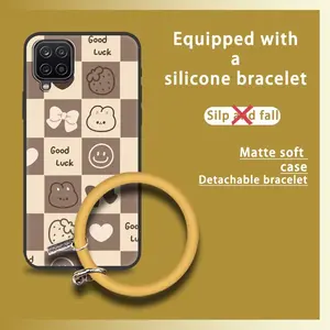 Bracelet Soft Case Phone Case For Samsung Galaxy A12 5G/SM-A125M/A125F Protective Youth Creative Funny Back Cover Waterproof Ring Cartoon Dirt-resistant Solid Color Cute