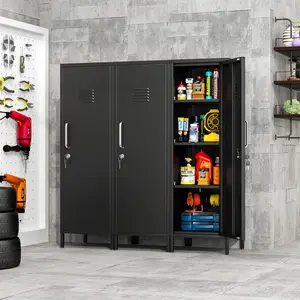 Metal Locker with Doors and Shelves,Three sizes Locked Storage Cabinet for Small Spaces, Lockers for Employees, Office Locker, Steel Storage Locker for Office Garage School Gym