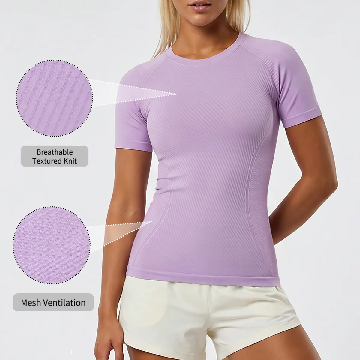 Workout Tops for Women Seamless Short Sleeve Athletic Shirts Lightweight Basic Tees for Gym Yoga Running Gym Activewear Exercise Activewear