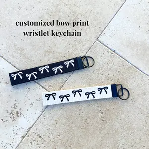 Bow Print Keychain - Stylish Design with 6" Length & 1" Width, Unique 2 Side Print Prints, Cute Charm Keychain for Everyday Use