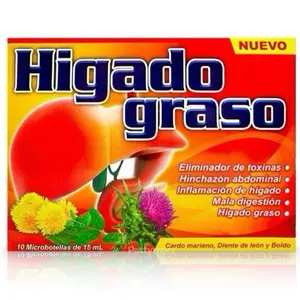 Higado graso Antioxidant Dietary Supplement for Healthcare & Edible Fitness with 10 Microbacterias of 15 mL