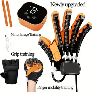 Upgraded Cerebral Palsy Rehabilitation Robotic Hand Glove - Adjustable Hand & Finger Resistance Training, Safe Design with LCD Display & Control - Home Use Hand Paralysis Recovery Equipment, Stylish & Durable Tool