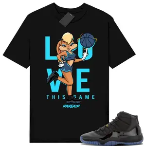 Gamma Blue 11s Sneaker Match Tees Black Love This Game T-shirt Unisex Streetwear