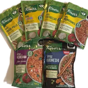 Pack of 4 Knorr Arroz y Sopitas. Quick and easy soup and rice in a bag. Soup 95 grams and Rice 155 grams