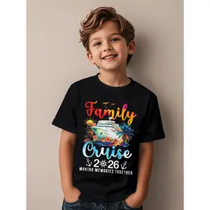 Family Cruise 2026 Vacation Party Matching Family Cruise Funny Aesthetic Graphic Kid T-Shirt Cute Kid T Shirts Trending Tops Tees for Kid