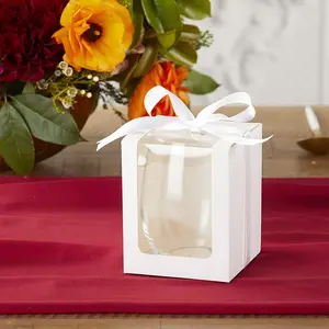 Kate Aspen 15 Ounce Stemless Wine Glass Display Box, Party Favor, Set of 12 Gift, White