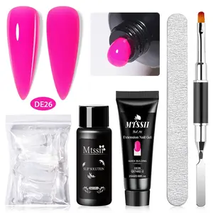 MTSSII 5pcs Poly Nail Gel Kit, Poly Nail Extension Gel Builder, Quick Building Nail Mold Tips, and Nail Art Tools, Perfect Gift for Nail Art Enthusiasts, Polygel Nail Kit