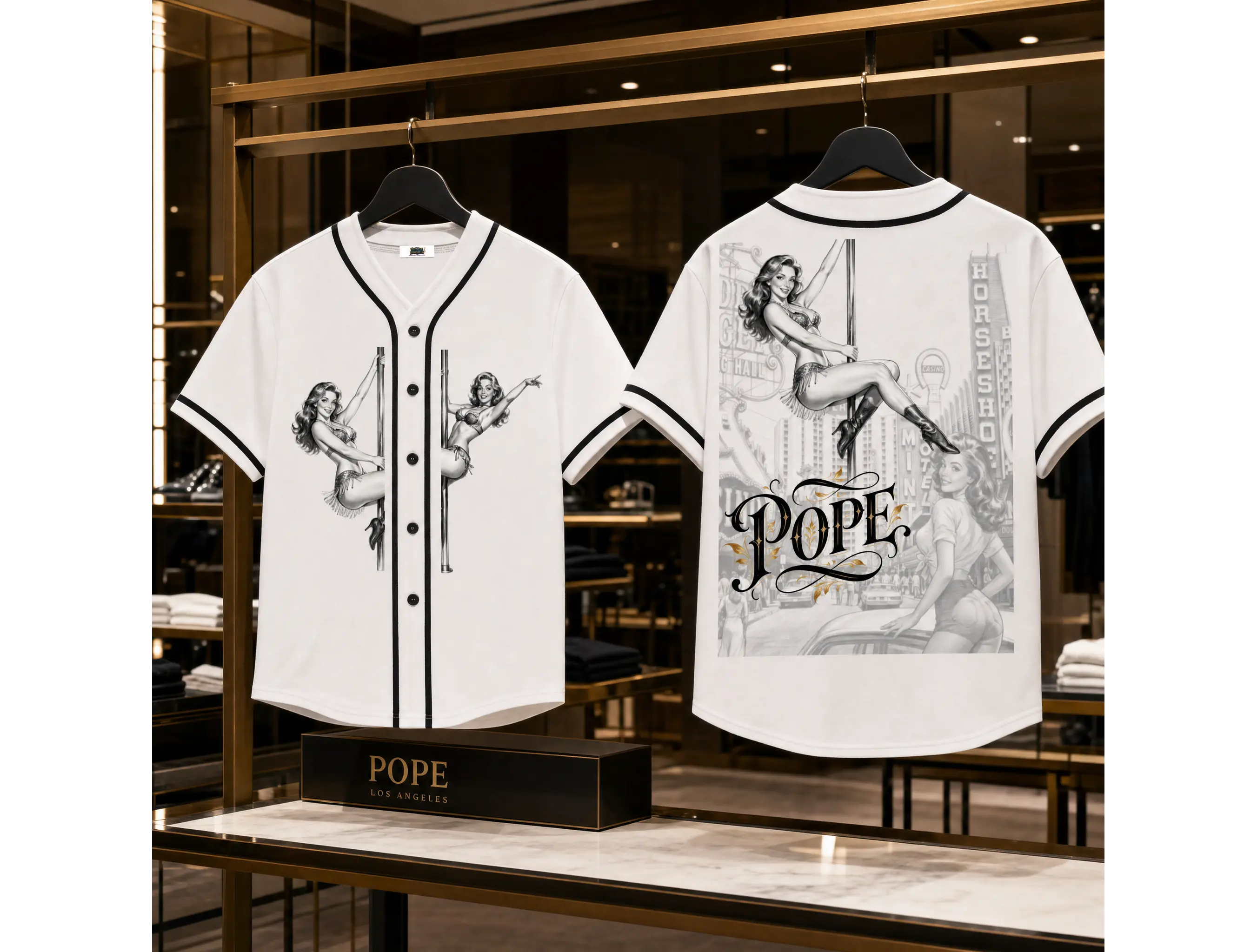 Vegas Knights Contrast Piped Button-Up Jersey
