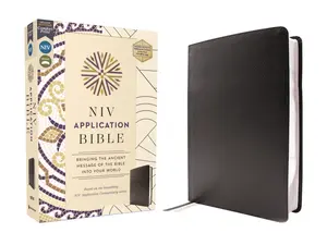 NIV Application Bible, European Bonded Leather, Black, Red Letter, Comfort Print: Bringing the Ancient Message of the Bible into Your World (NIV Application Commentary Resources) by Zondervan [Leatherbound Book]
