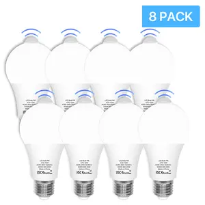 8 Pack Motion Sensor Light Bulbs Indoor Outdoor 100 watt Equivalent, 12W Motion Activated Light Bulb 6000K Cool White, A19 E26 LED Light Bulb for Garage, Porch, Hallway, Stairs, Front Door