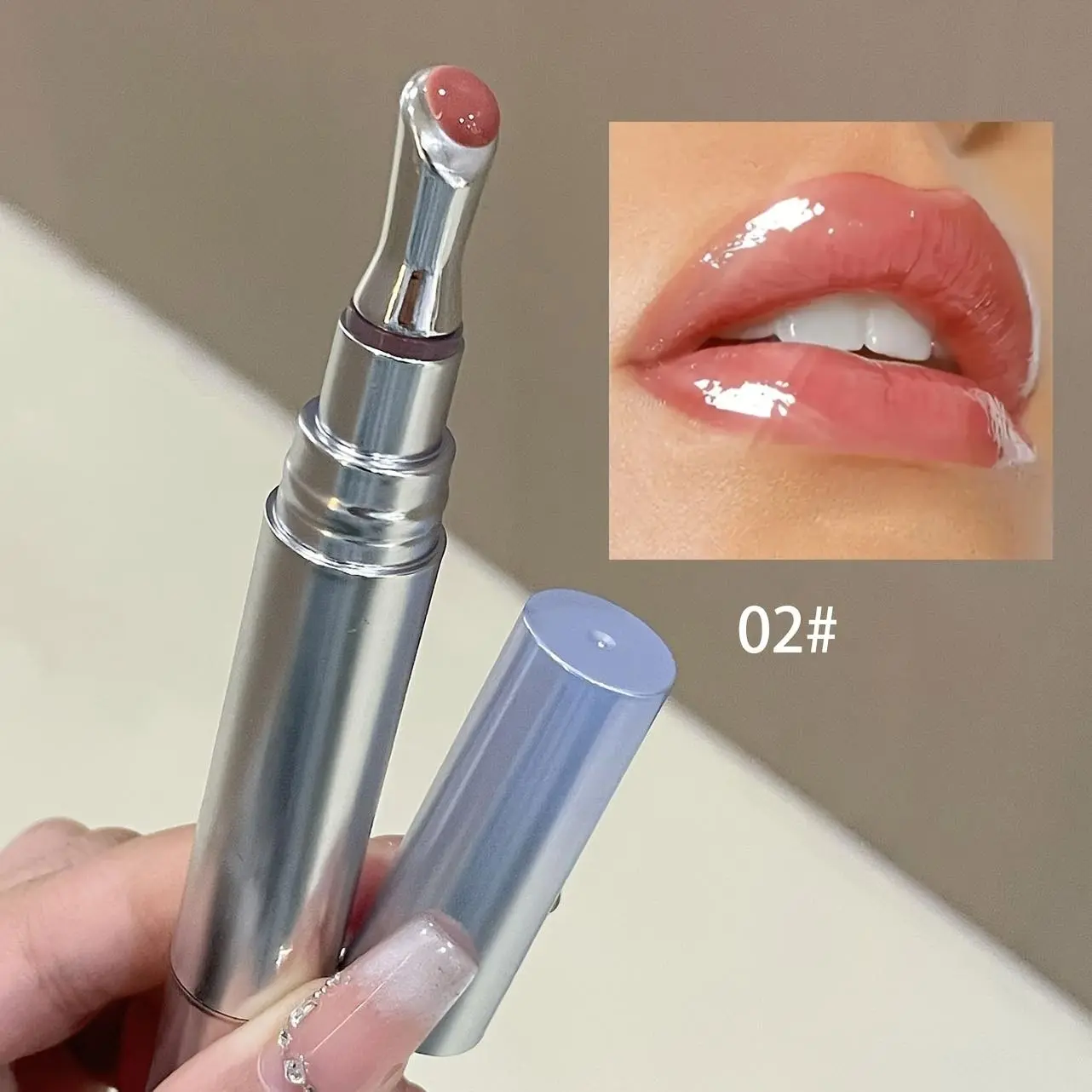 Natural Glossy Finish Lip Glaze Stick, Lip Gloss Hydrating Lip Glaze Stick, 1pc Daily Moisture Plumping Lip Stick for Women & Girls, Lip Makeup Supplies, Gloss Lipgloss