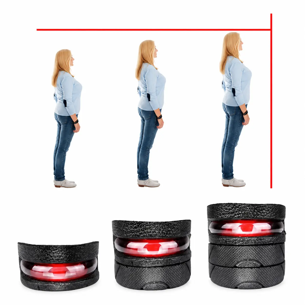Invisible Height Increase Insole Cushion Height Lift Adjustable Cut Shoe Heel Insert Taller Support Absorbant Foot Pads