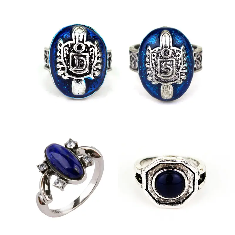 TopJewe - The Vampire Diaries Ring Letters Anillos Salvatore Damon Reborn Daylight Ring Aneis Stefan Family Crest Vintage Jewelry