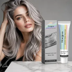Silver Hair Dye Cream Metallic Silver Platinum Hair Color Long Lasting Fade Resistant Full Coverage Ash Gray Hair Dye Salon Quality Non Damaging Formula