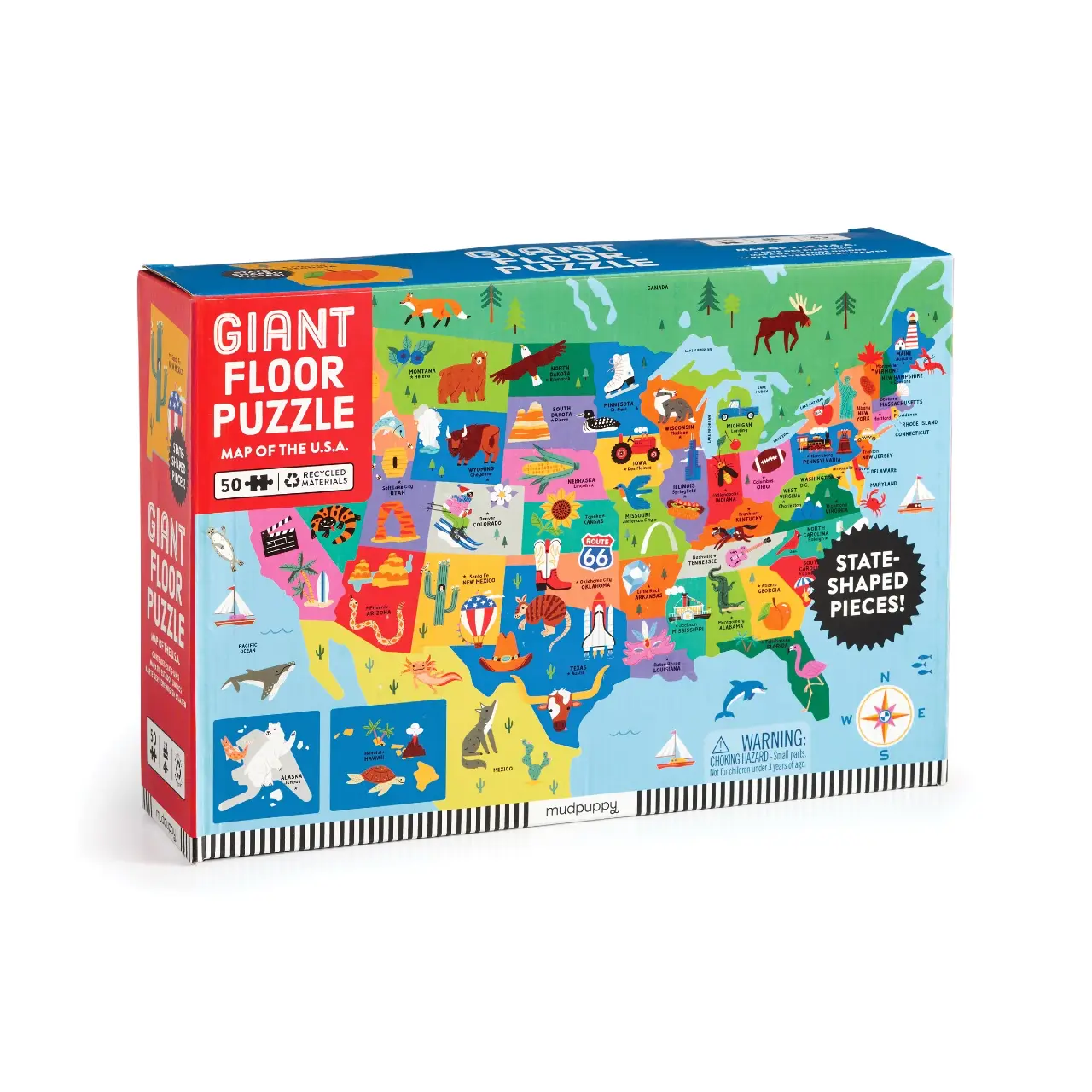 Map Of The USA Giant Floor 50 Piece Jigsaw Puzzle