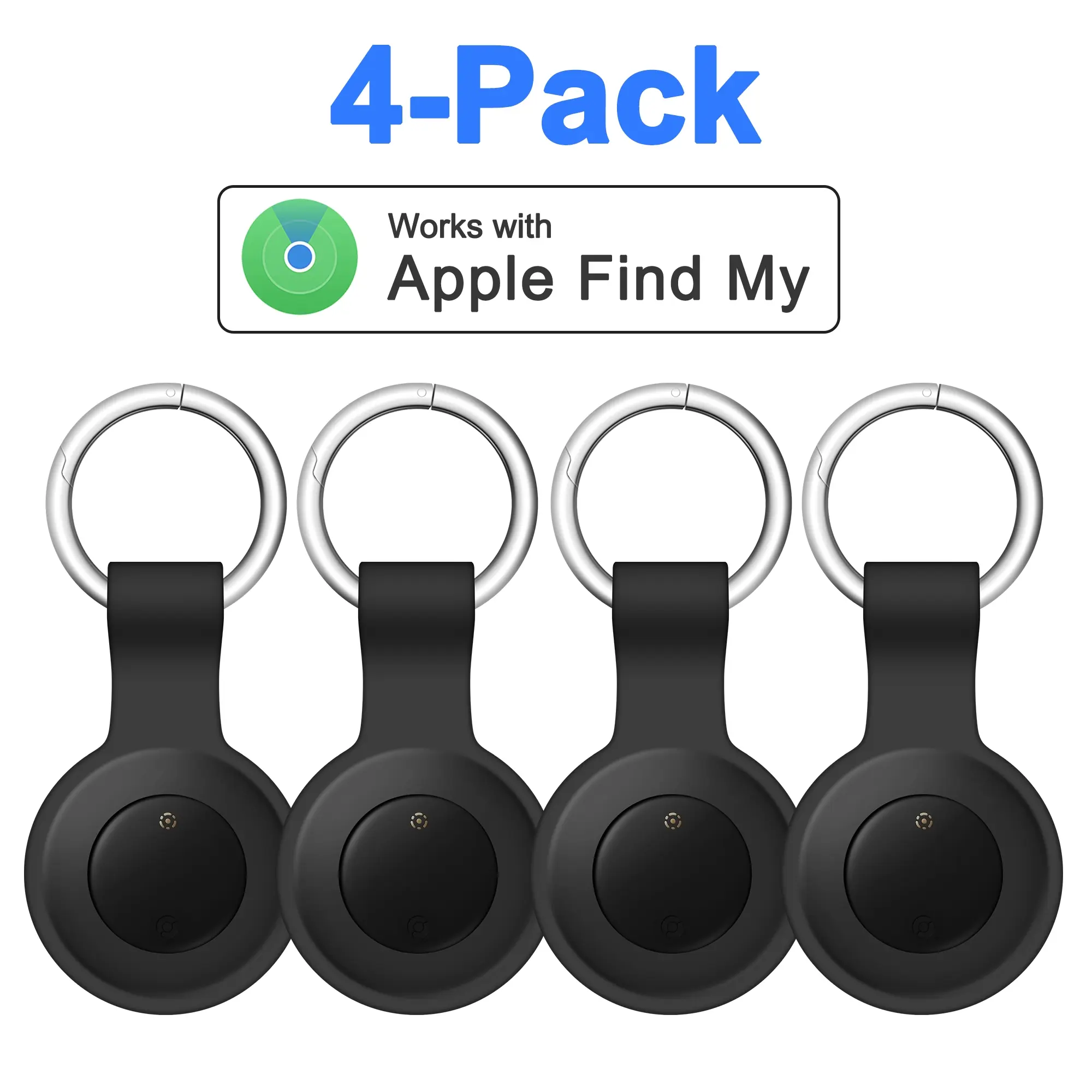 Air-Tags 4 Pack Item Finders Smart Tracking Tag with Apple Find My APP, 4 Silicone Holders, Track Keys, Wallet, Luggage, Backpack, Super Lightweight, Wireless Key Tracker Tag