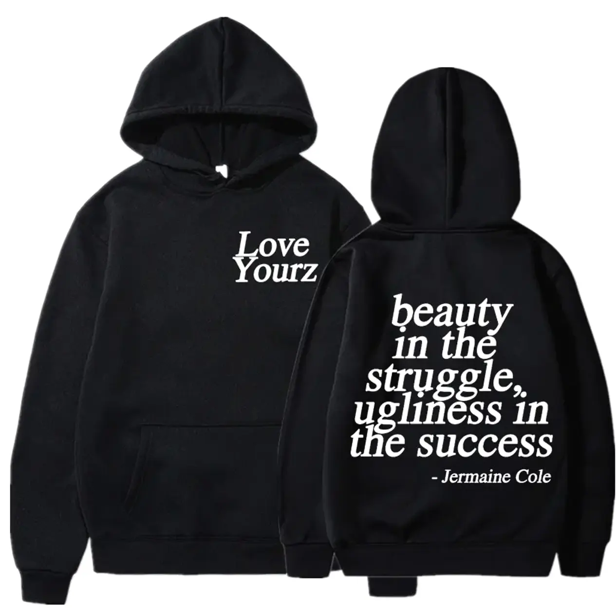 J Cole Dreamville Love Yourz Lyrics 2025 Autumn and Winter 100% Cotton Printing Sweater Hoodie Fashion Men Unisex Loose Y2K PBH