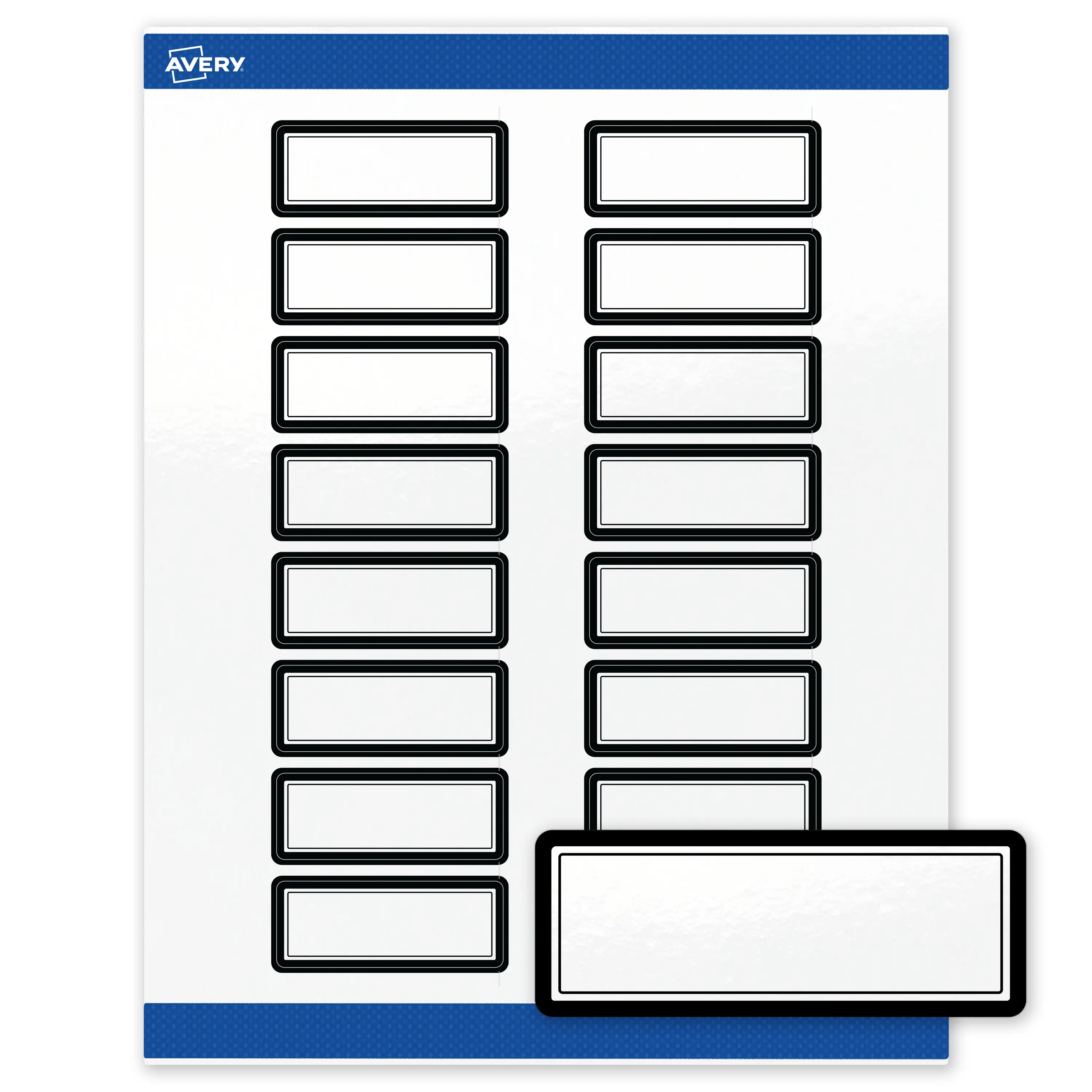 Avery Printable Rectangle Labels, 1" x 2-5/8", Glossy White, Pre-printed Double Black Border Design, Sure Feed Technology, Laser & Inkjet Compatible, 320 Total