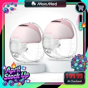MomMed Wearable Breast Pumps, Hands Free Breast Pump S21 With Strong Suction, Low Noise & LED Display, Full In Bra Portable Electric Breast Pump with 3 Modes & 12 Levels Nursing Feeding Care