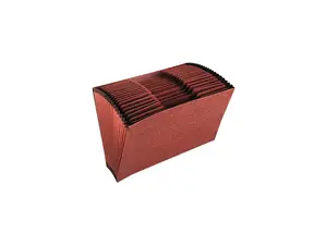 Globe-Weis R219AHD Accordion Open Top File, 21 Pockets, 1/3 Tab, Legal, Brown
