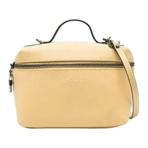 Longchamp Le Pliage Xtra Mini Leather Box Bag with Zipper Closure for Women in Wheat Color