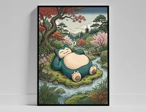 Gengar Poster, Japanese Style Legendary Anime Art, Unframed Wall Art, Home Decor, Bedroom Display