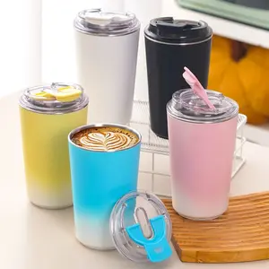 304 Stainless Steel Coffee Cup with Straw Tumbler, Insulated Coffee Tumbler, American Cold Hot Water Cup, Office Mug, Car Portable Travel Cup, Insulated Drinkware, Mkb20260407