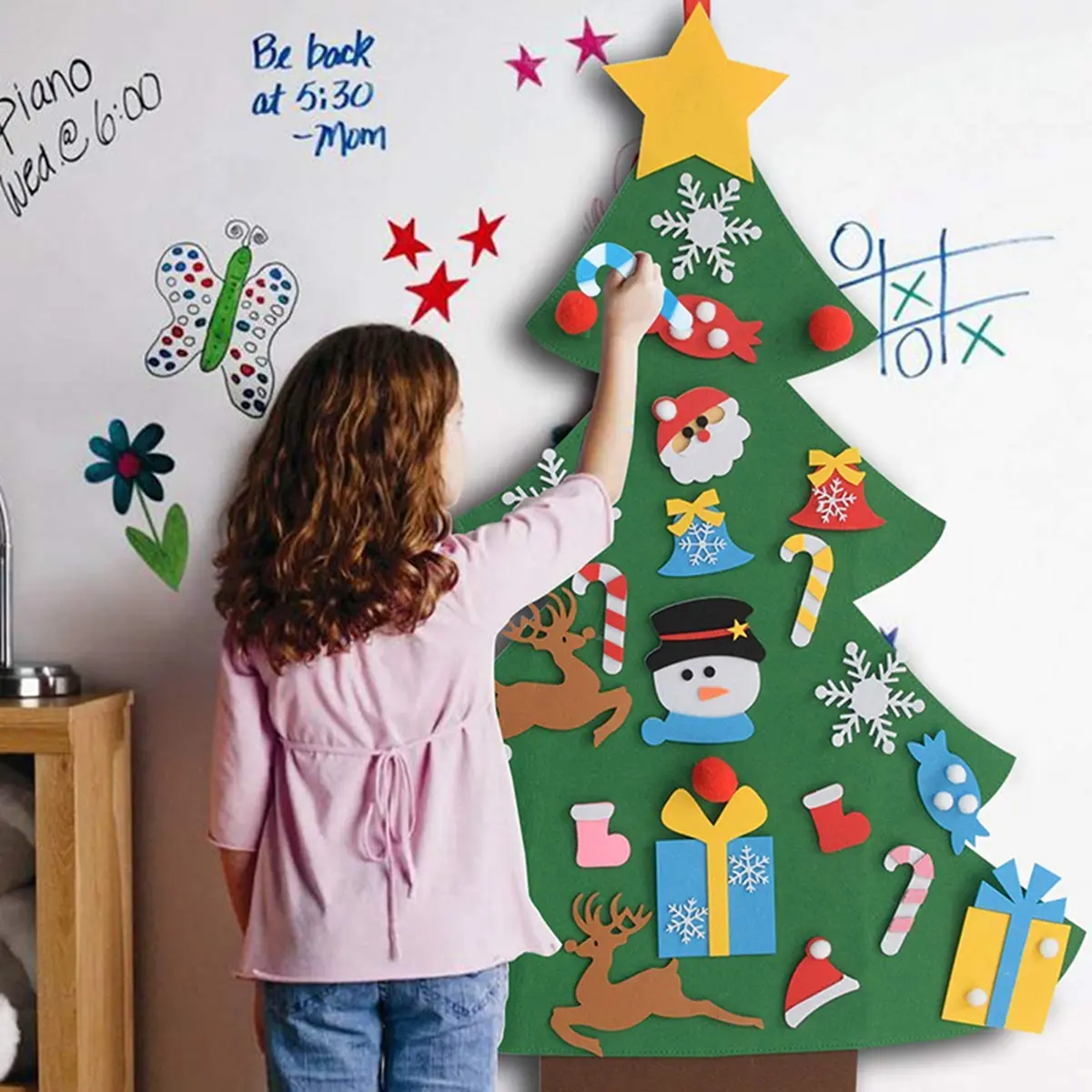 Felt Christmas Tree DIY Kit (1 Piece), Creative Christmas Decorations Ornaments Toy for Kids, Xmas Festive Home Decoration for Home Window, Best Gifts