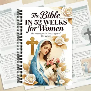 Women's Bible Reading Journal Notebook, 52 Week Spiritual Plan, 365 Daily Scripture, Theme Study + Meditation Space, Christian Gift