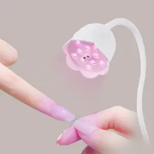 Nail Haven | UV LED Nail Lotus Lamp - Light for Gel Nail Polish - 30W Rechargeable Nail Curer with 4 Timers & Auto Sensor, Fast Curing Gooseneck Lamp for Home DIY Manicure