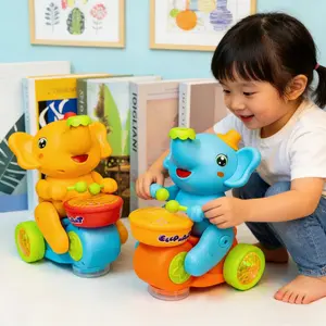 New Interactive Elephant Toy 8x6x5 inches for Toddlers & Kids with LED Lights Realistic Sound Effects & Soft Drum Feature Sensory Play,Children Toy,toy gift