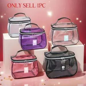 Portable Transparent Makeup Bag, Travel Cosmetic Bag, High-Quality Waterproof Large Capacity, Travel Essential, Perfect for Dates and Valentine's Day Gifts