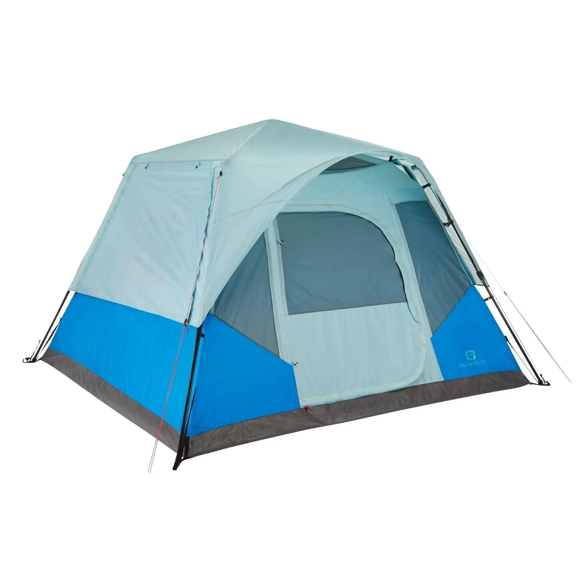 Outbound QuickCamp 6 Person 3 Season Cabin Tent with Rainfly and Carry Bag, Blue