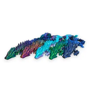 HUGE Gemstone Dragon - 26" Long - Fully articulating - Decor figurine! Colorful Decorative