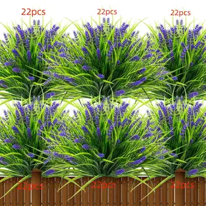 Artificial Lavender Plant, 12/22pcs Artificial Potted Plant, Faux Plant for Home Garden Decoration, Fake Plant Decoration