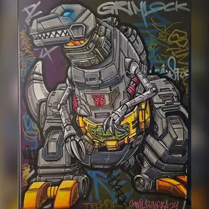 Grimlock Rendition on Canvas - Acrylic Artwork wall  art