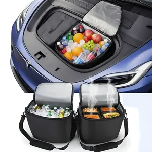 2PCS Frunk Cooler Organizer, Compatible With Tesla Model Y, Insulated Storage Bags With Compartments, Leak-Proof Front Trunk Organizer For Model Y, Travel Food Cooler Bag (For Model Y)