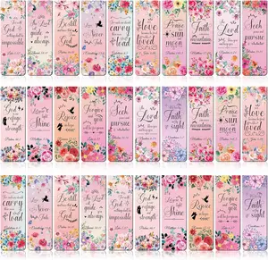 Verse  Bookmarks - 30 count Christian Inspirational Floral Bookmark Reading Women  Catholic Religious Scripture Book Markers Church Supplies Teachers Students School Gifts