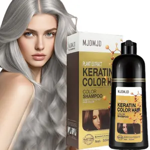 Plant Extract Silver Gray Hair Color Shampoo–Magic keratin Hair Dye Shampoo–Colors Hair in Minutes–Long Lasting–500 Ml–3-In-1 Hair Color Haircare