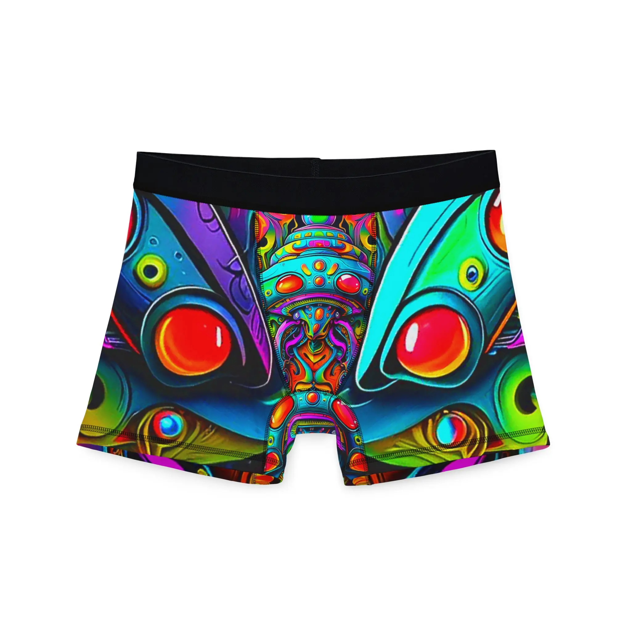 Psychedelic Men's Boxers, Vibrant AOP Underwear, Funky Loungewear, Unique Gifts for Him, Colorful Boxers for Festivals