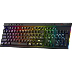 K580 PRO  RGB Gaming Keyboard, 3-Modes 104  Mechanical Keyboard w/Hot-Swap Socket, Dedicated Media Controls & Onboard Macro Recording, Linear Red
