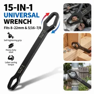 Universal Car Torx Wrench,8-22mm Self-tightening Wrench,Double-head Torx Spanner,Non-Slip Multi-function Wrench for Most Nuts & Bolts Repair,Professional Car Assembly & Disassembly Tool.